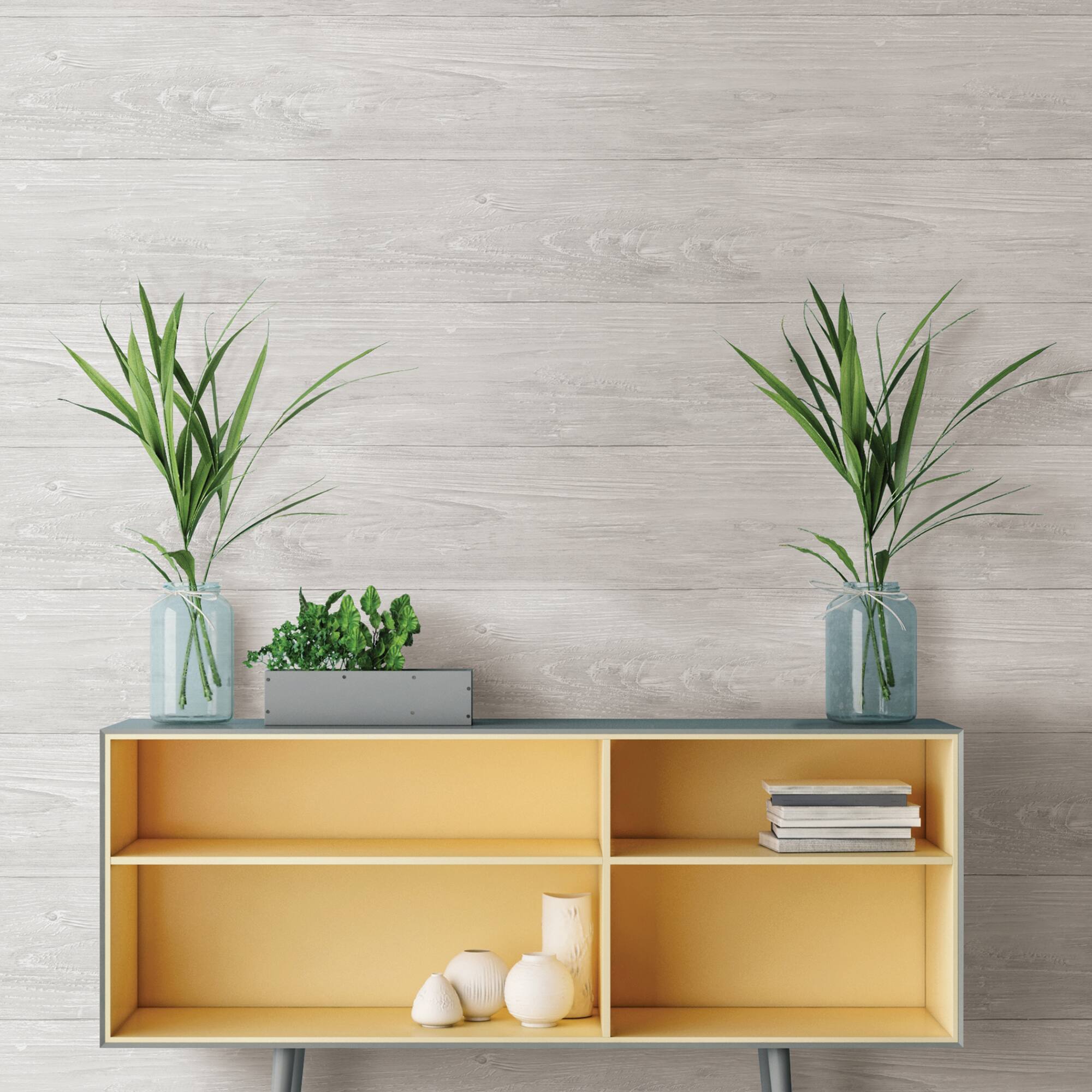 NuWallpaper Gray Wood Plank Peel & Stick Wallpaper